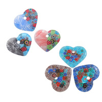 Millefiori Slice Lampwork Pendants