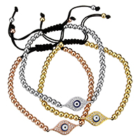  Böse Auge Connector Woven Ball Armbänders