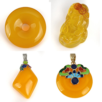 Imitation Amber Resin Pendants