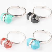 Gemstone Zinc Alloy Finger Ring