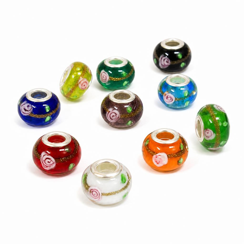 Sterling Silver Single Core Lampwork European