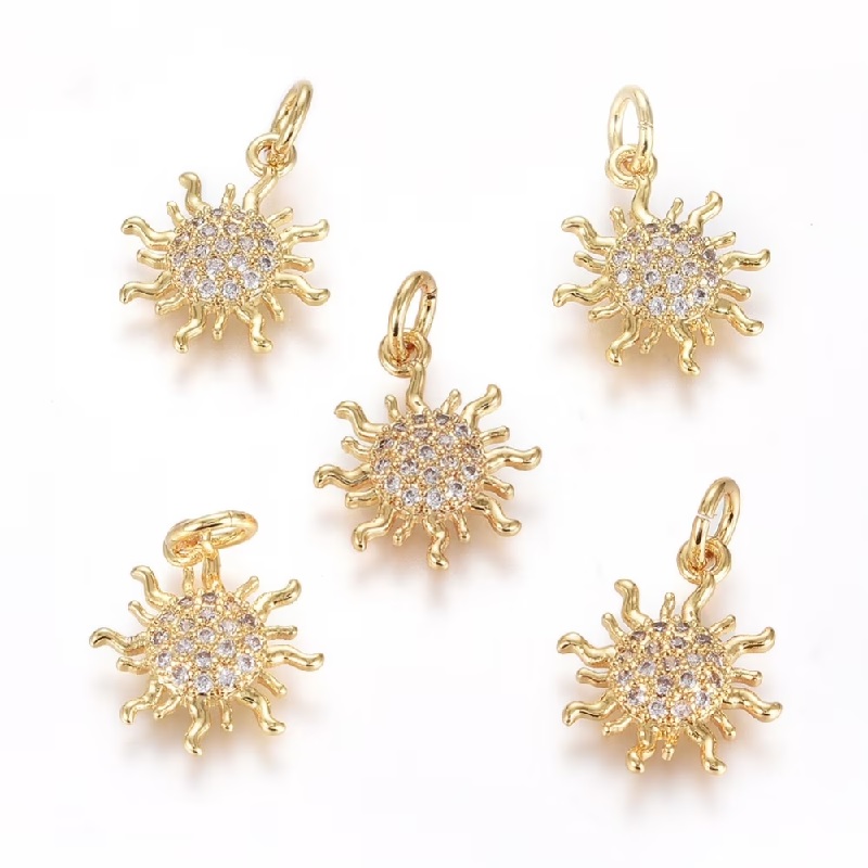 Cubic Zirconia Micro Pave Brass Pendants