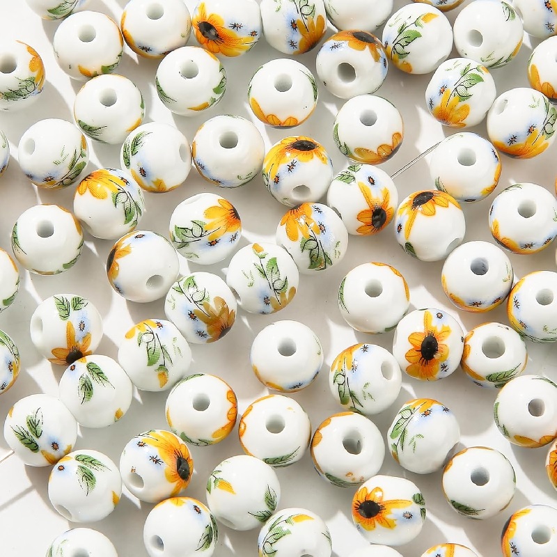 Printed Porcelain Beads