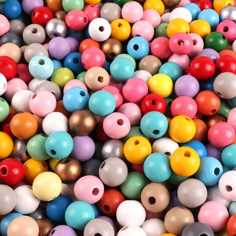 Dyed Wood Beads