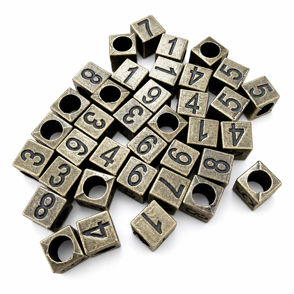 Zinc Alloy Number Bead