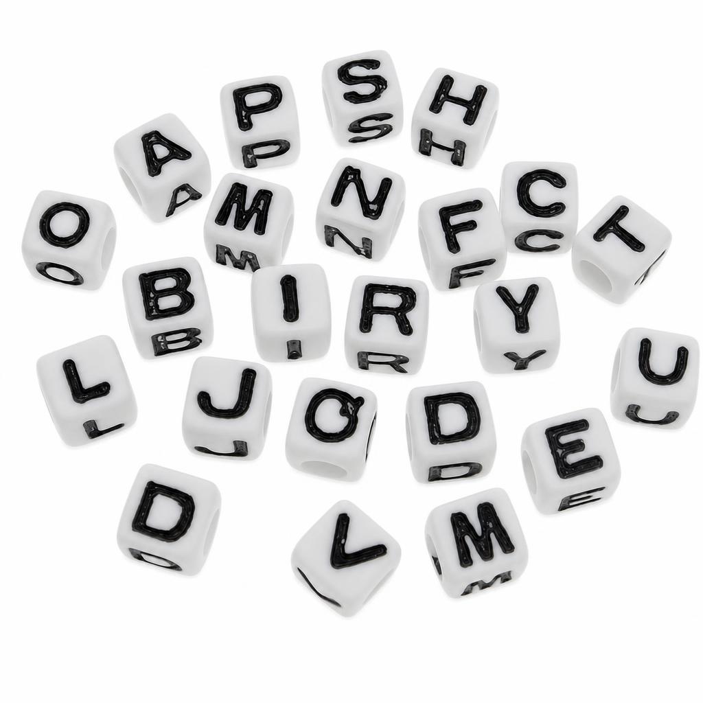 ABS-Kunststoff Buchstabenperlen