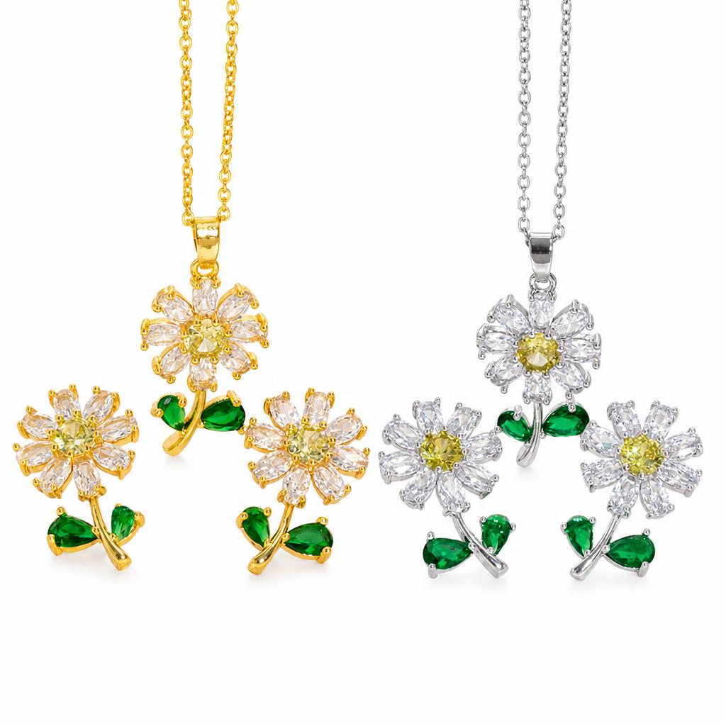 Zirkonia Micro Pave Schmucksets Messing