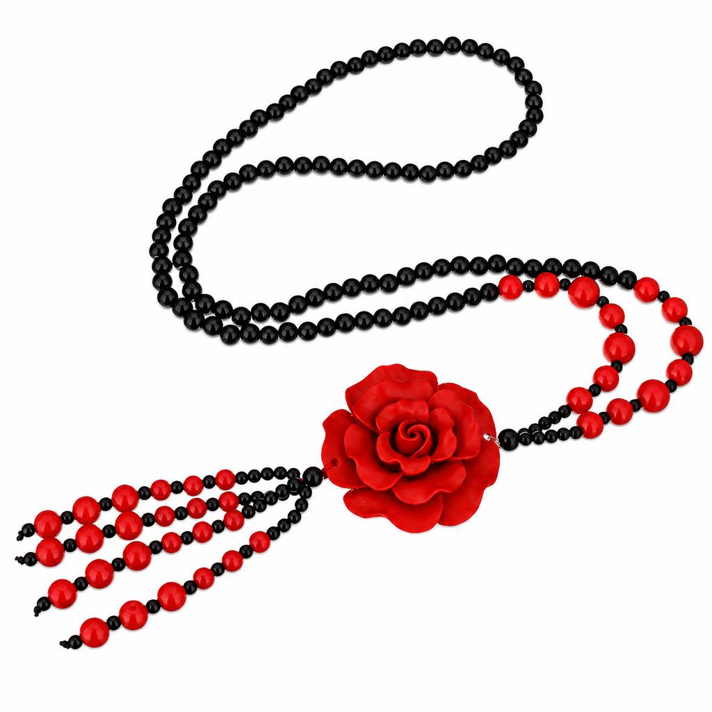 Bamboo Coral Sweater Chain Necklace