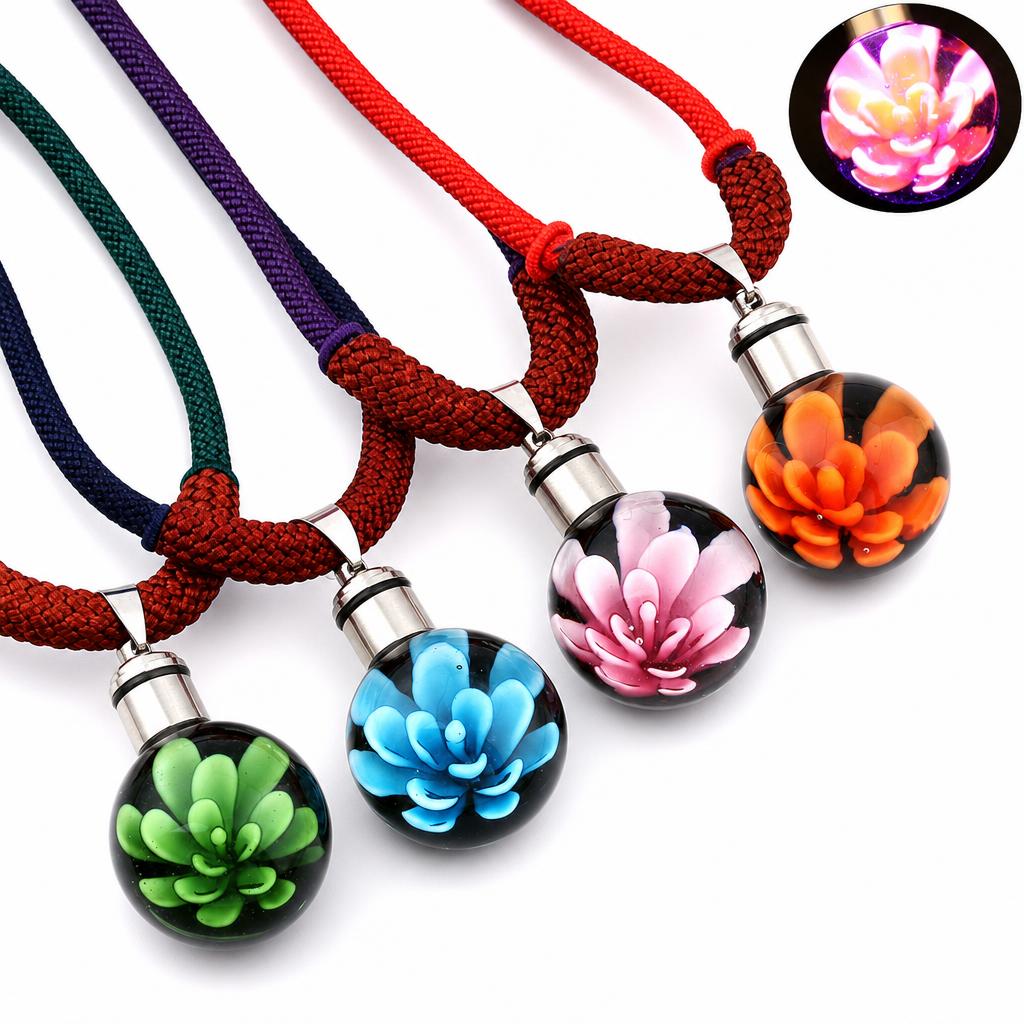 Collar de cadena suéter Lampwork