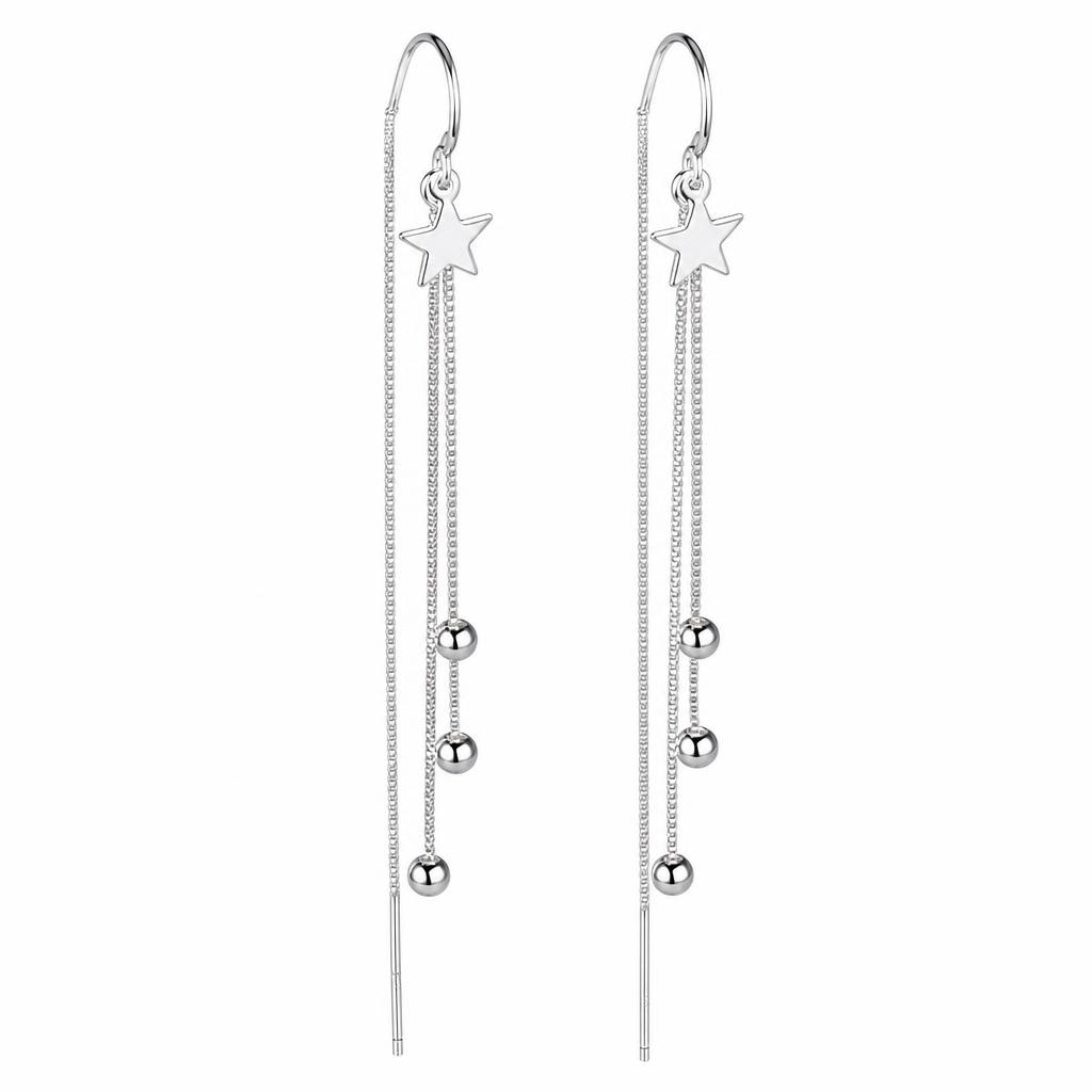 Sterling Silver Thread Through Earrings