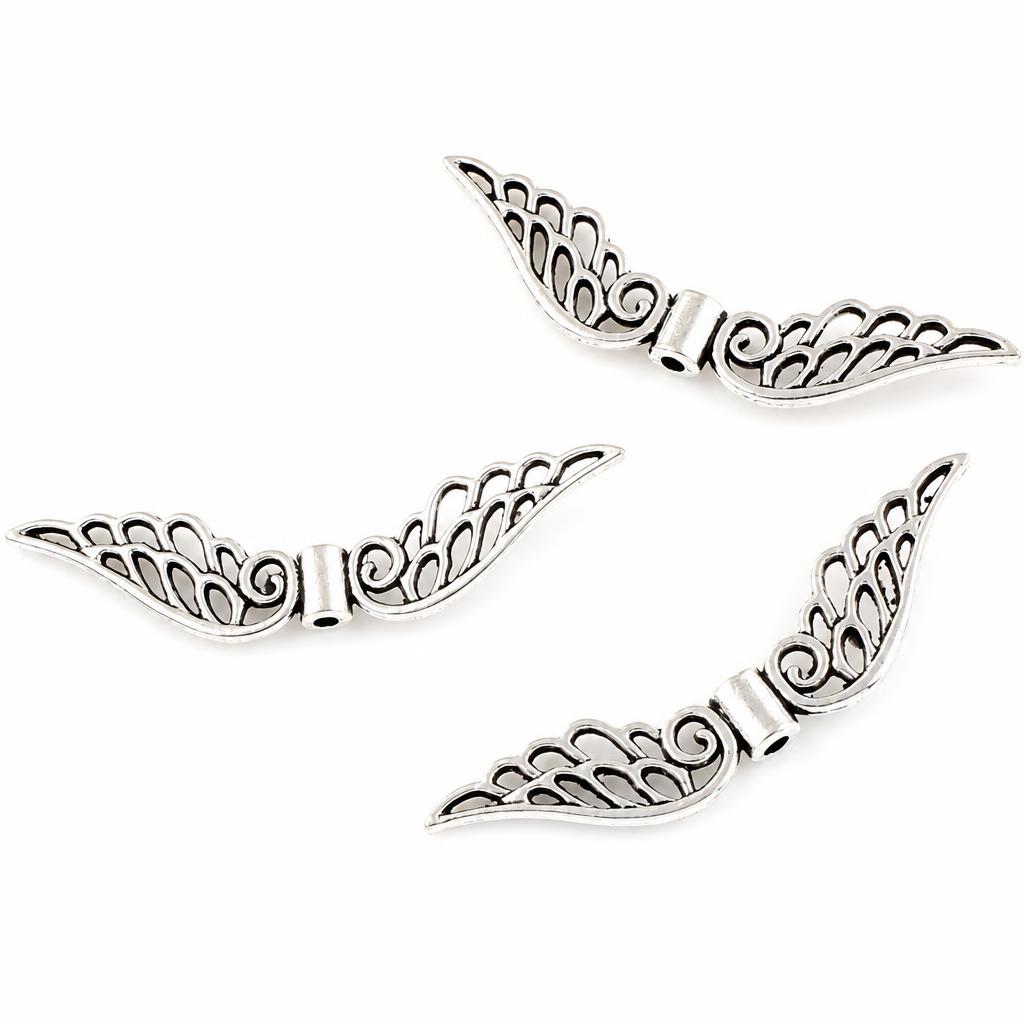 Zinc Alloy Angel Wing Beads