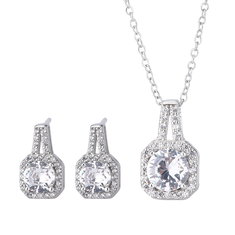 Zircon cubique Micro Pave Sterling Sliver parures de bijoux