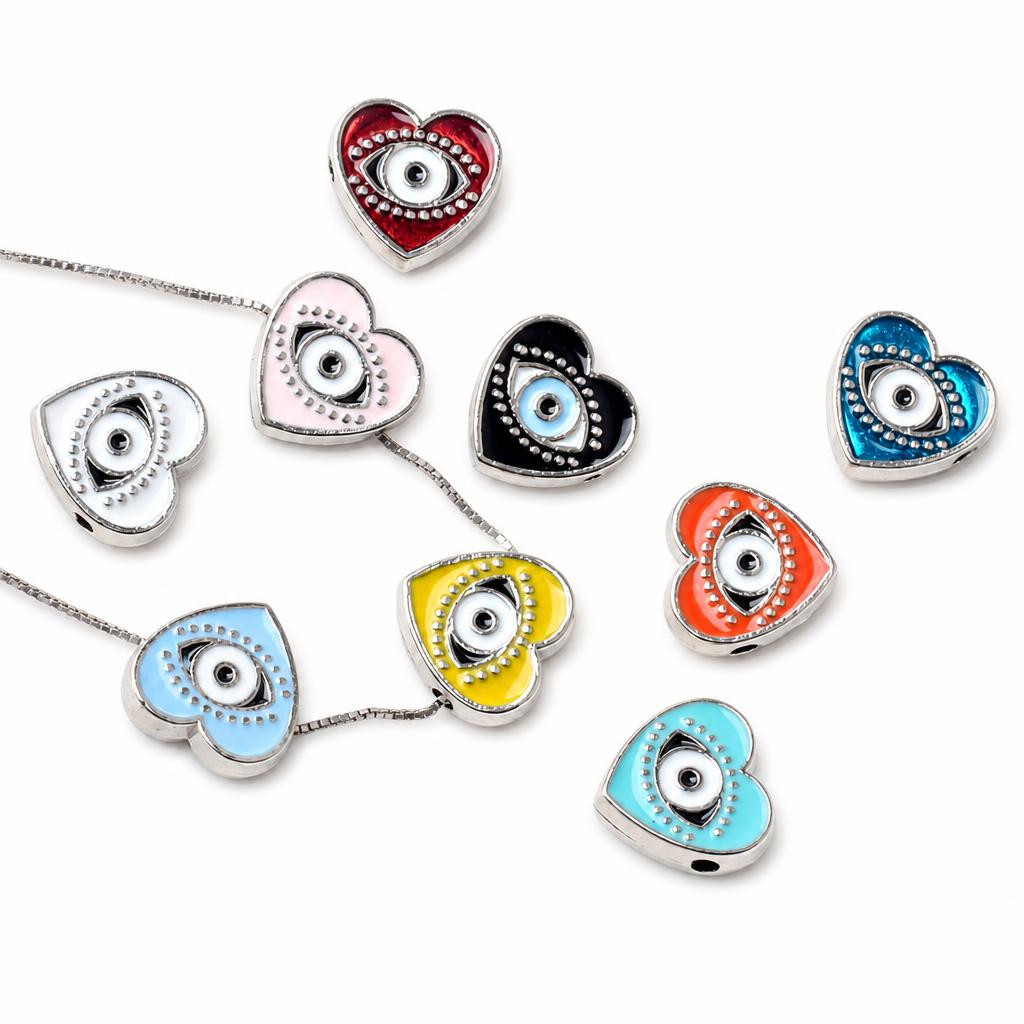 Zinc Alloy Evil Eye Beads