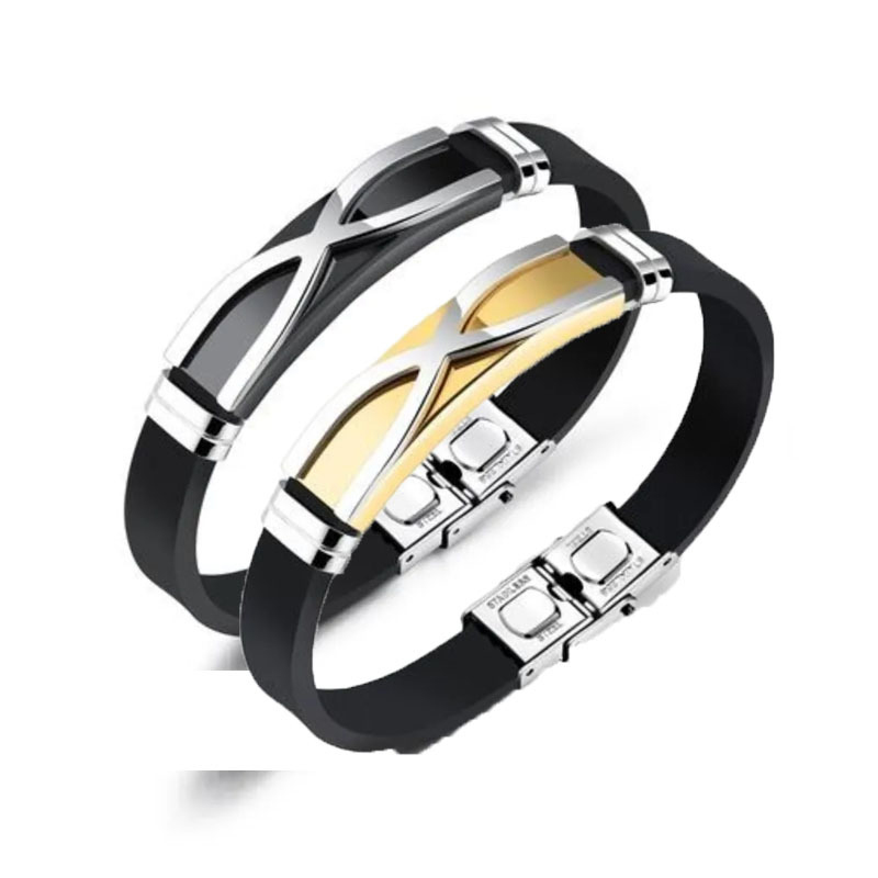 Silicone Stainless Steel Bracelets