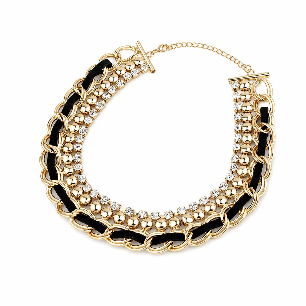Collar tejido en cadena