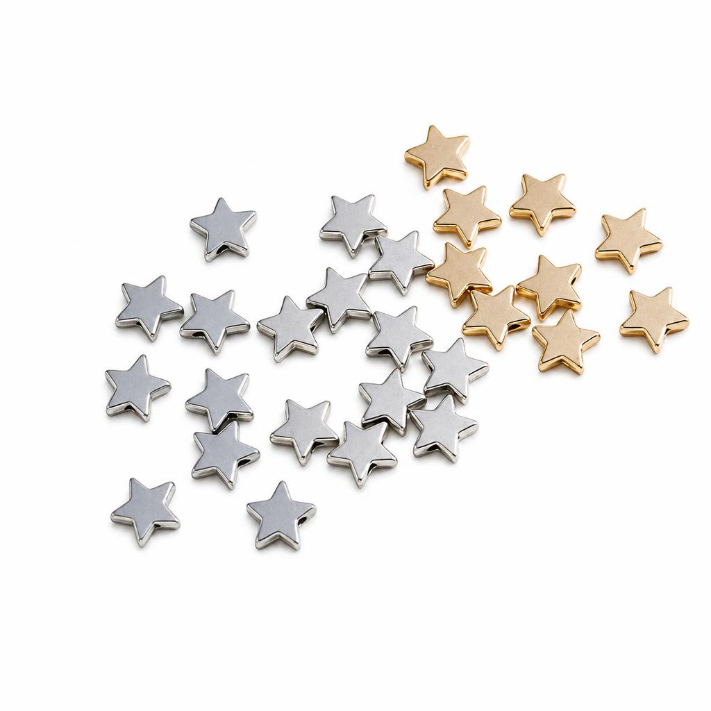 Zinc Alloy Star Beads