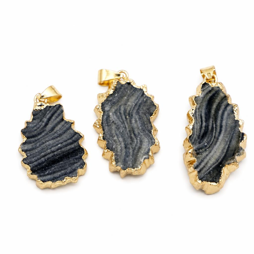 pendentif en inox à agate 