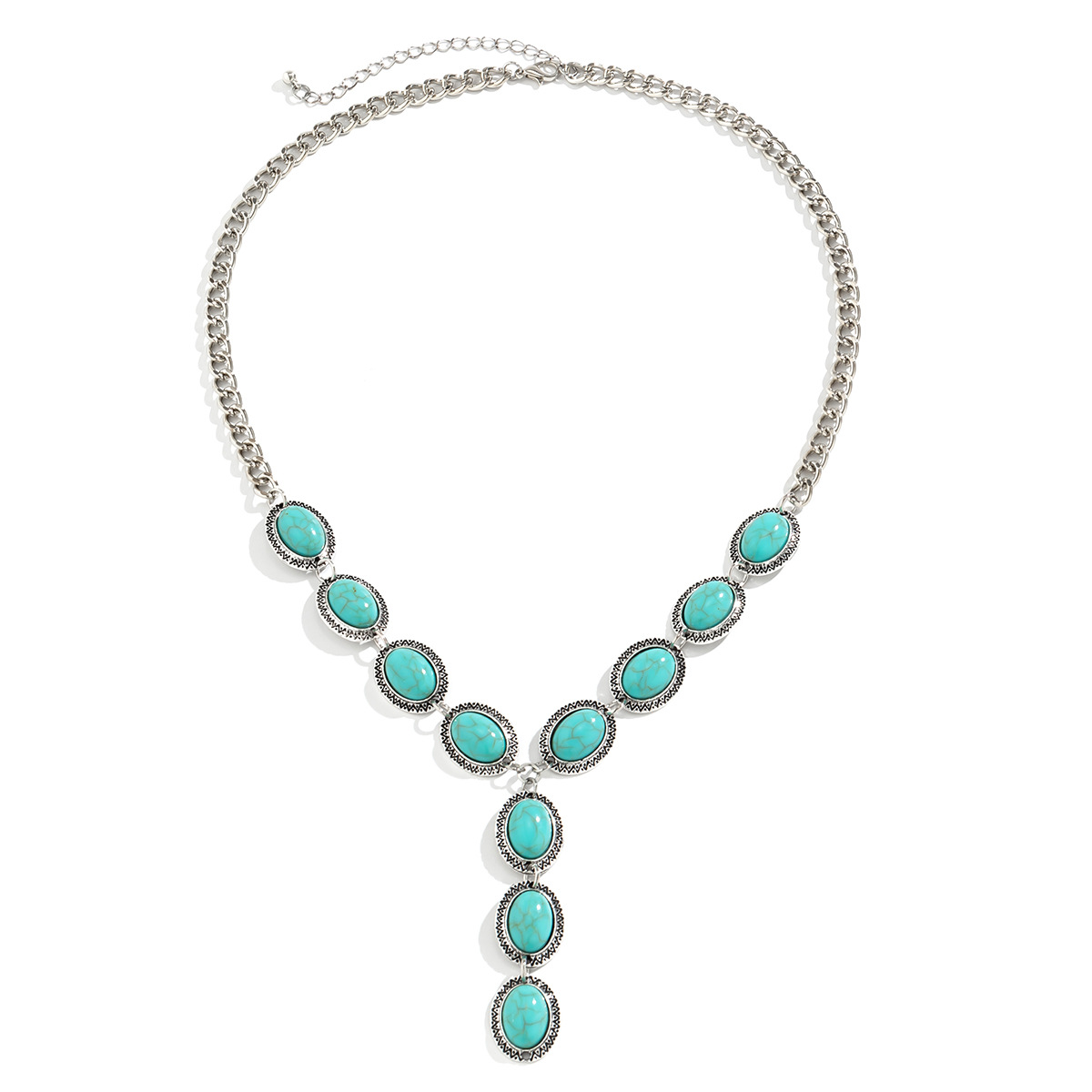Collar de la aleación de cinc de turquesa