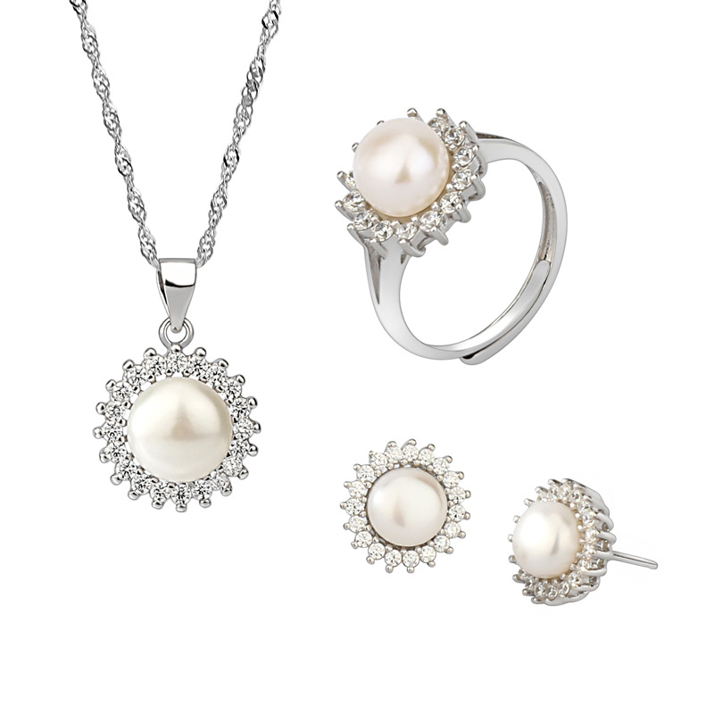 Ensembles de bijoux de perle d'eau douce en argent sterling
