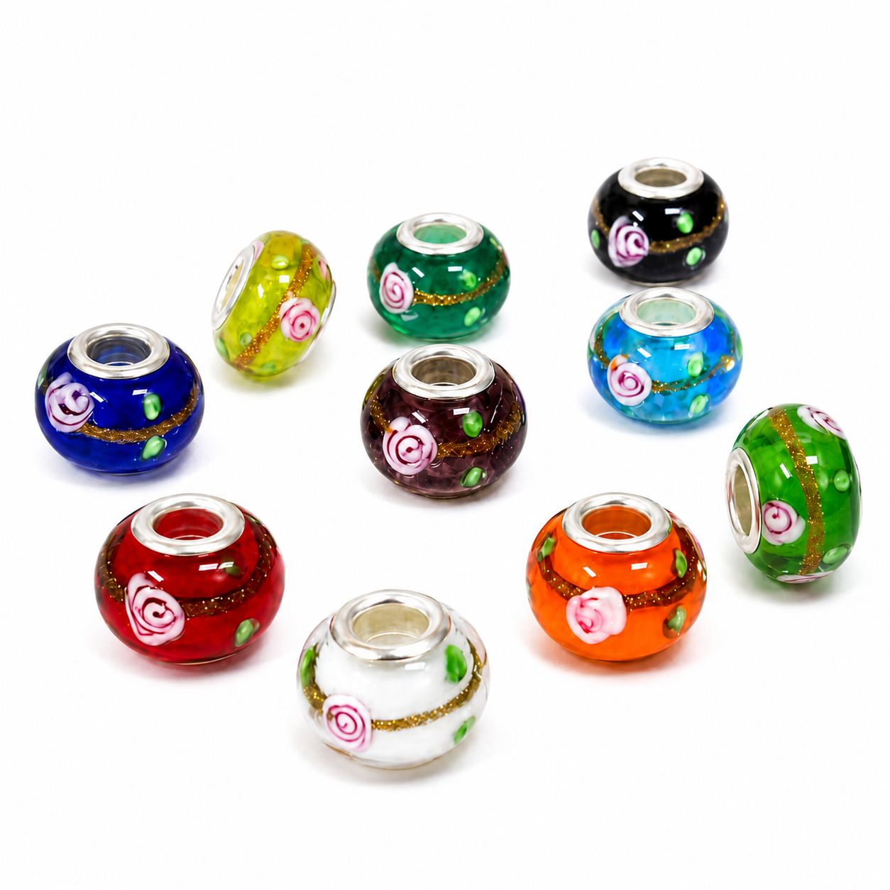 Sterling Silver Single Core Lampwork European