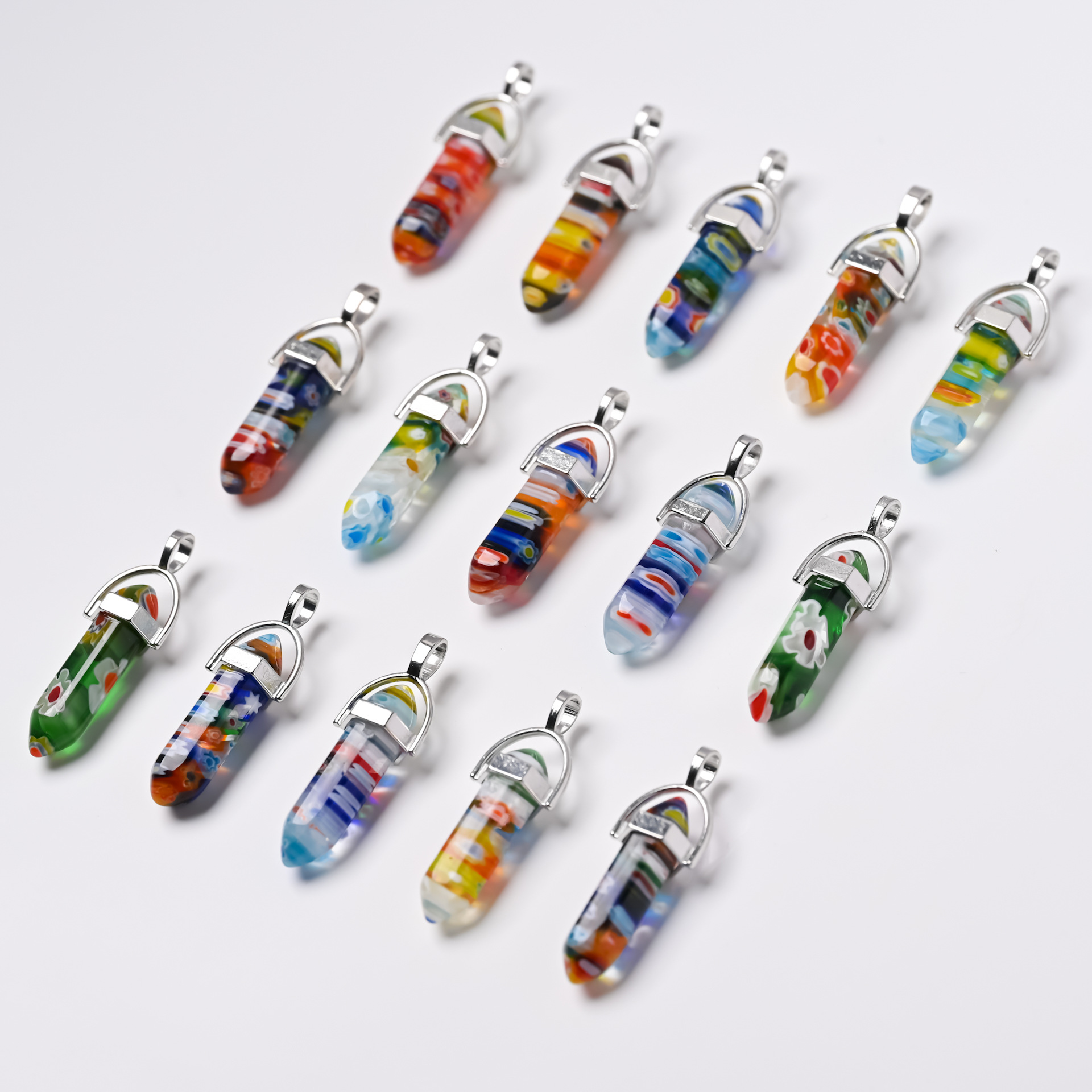 Pendentifs Millefiori tranche verre
