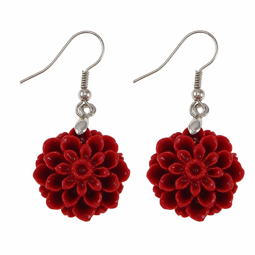 Coral Simulant Drop Earring