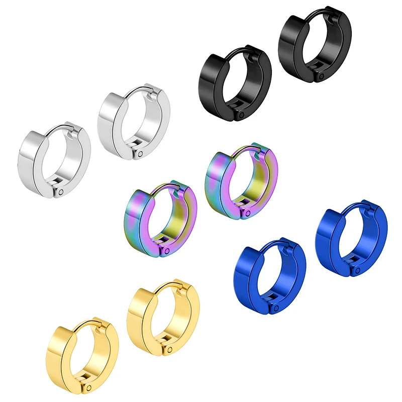 Stainless Steel Huggie Hoop Earrings
