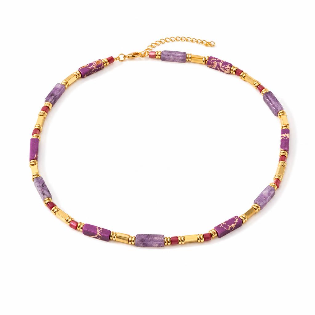 Lila Achat Halskette