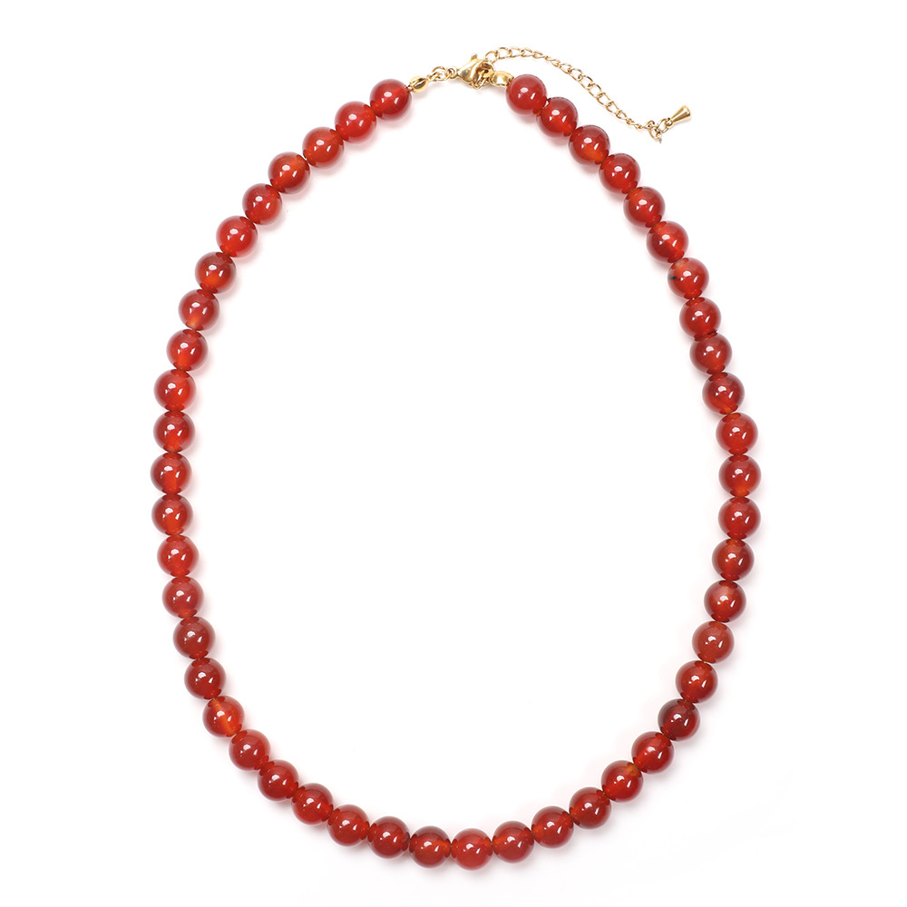 Rote Achat Halskette