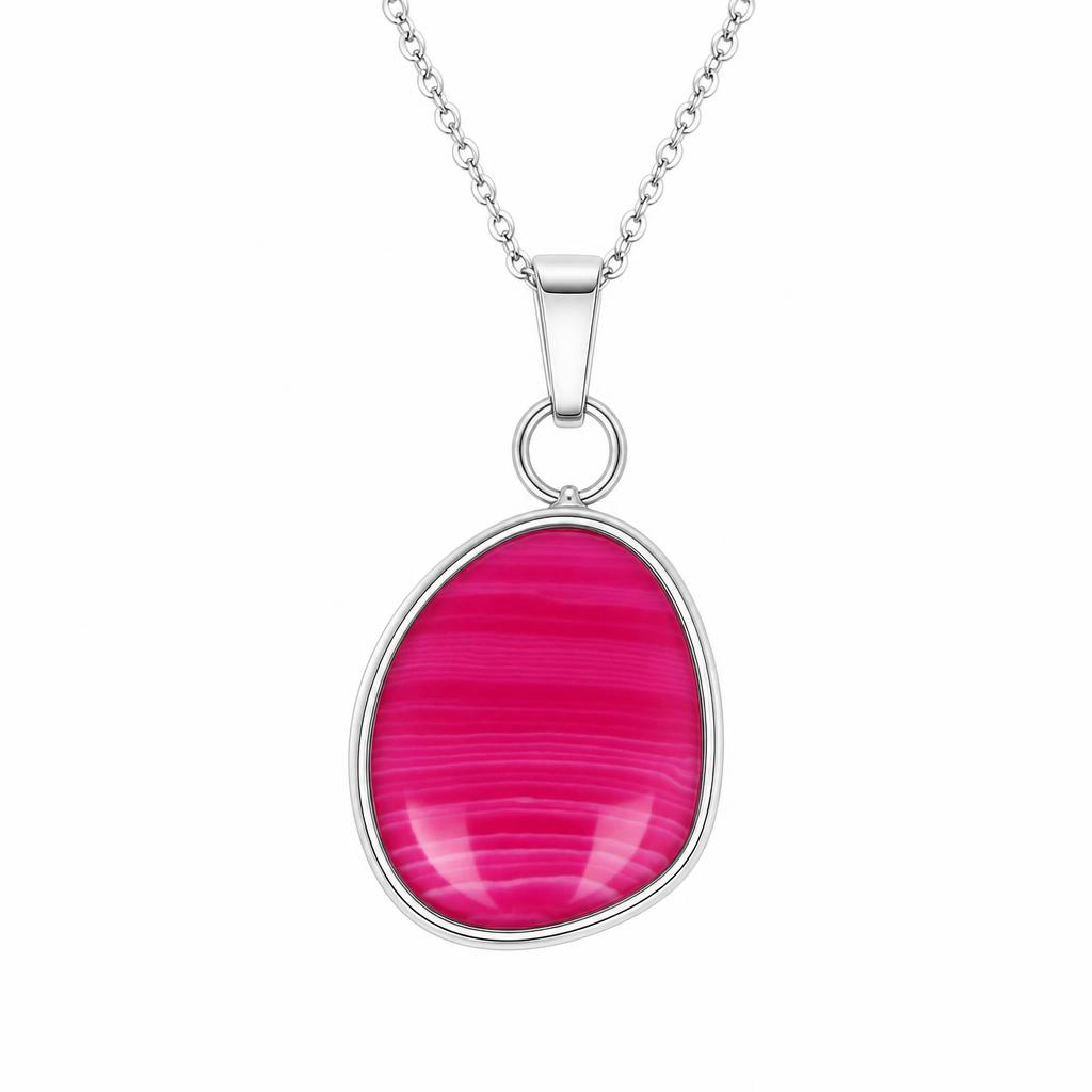 pendentif en agate rose 