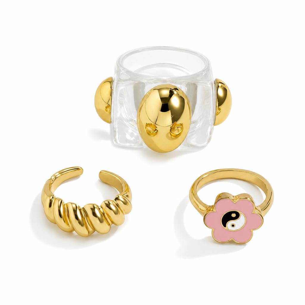 Acryl Zink Legierung Finger Ring