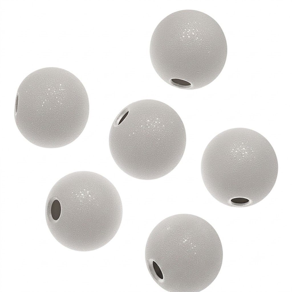 Perles effet sablé en argent pur