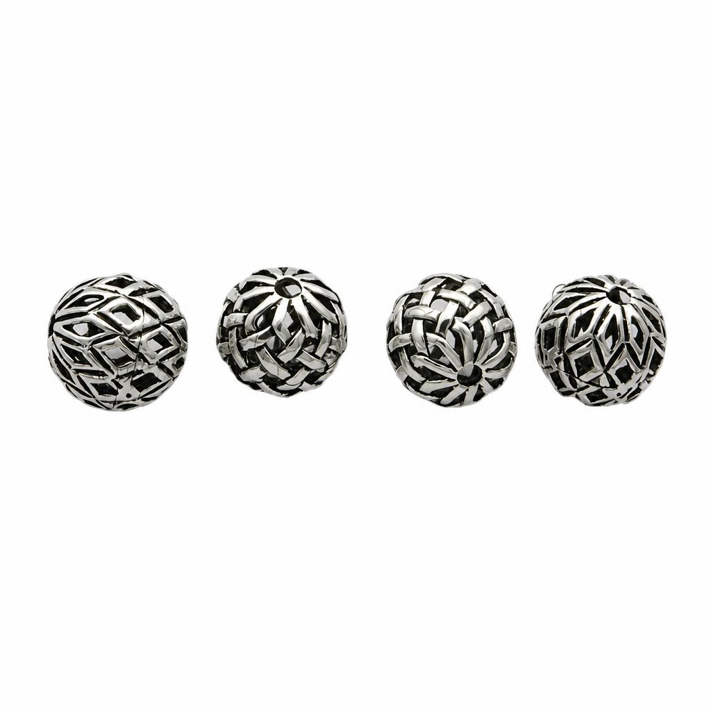 Argent perles creuses