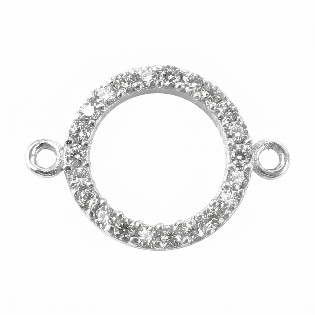 Zircon cubique Micro Pave Sterling connecteur Argent