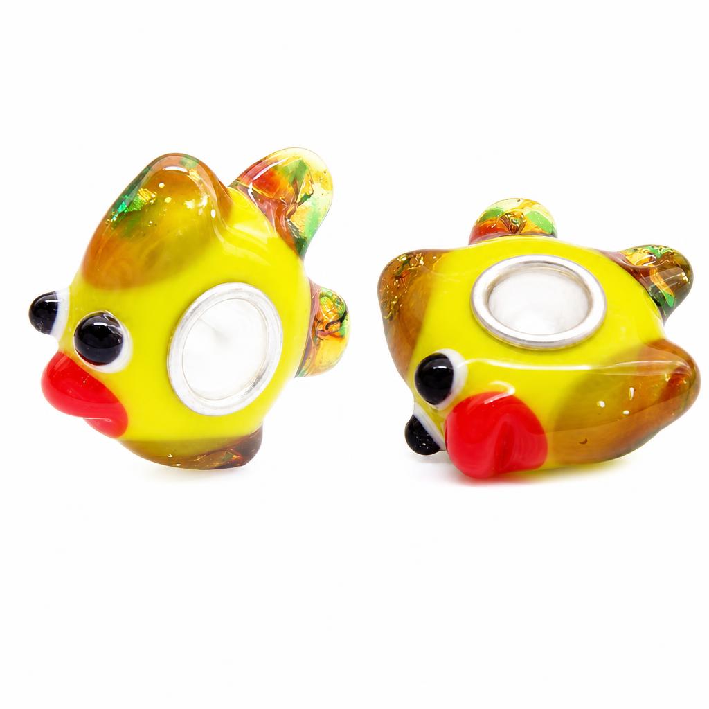 perle European Lampwork avec nayau en laiton 
