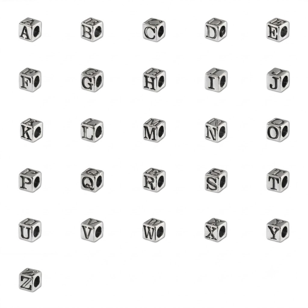 Sterling Silber Buchstaben Perlen