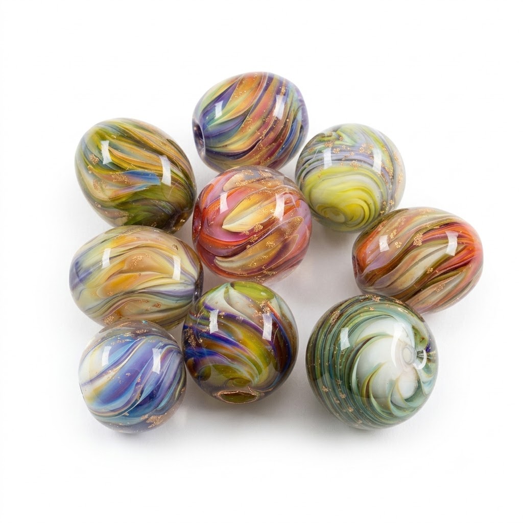 Perles de Murano à torsion intérieure