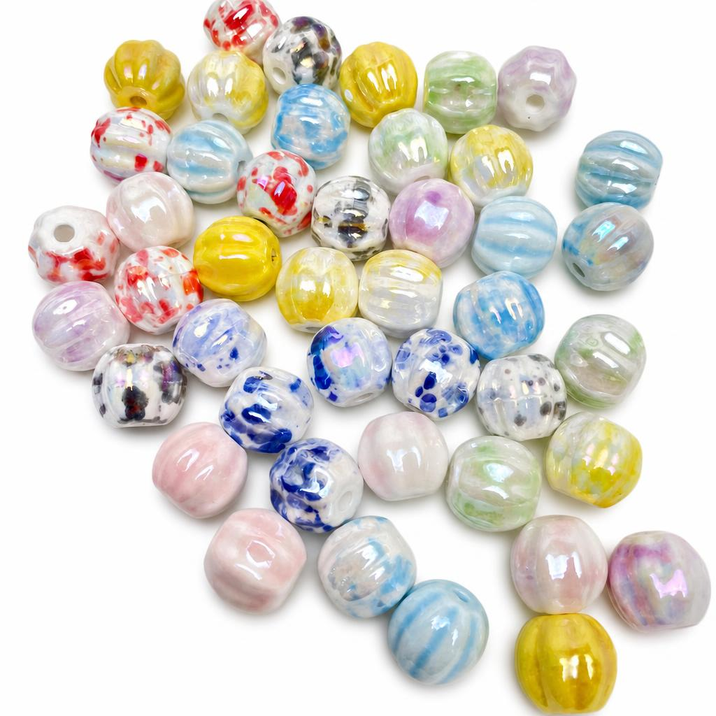 Colorful Plated Porcelain Beads