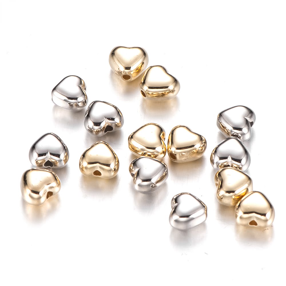 Zinc Alloy Heart Beads
