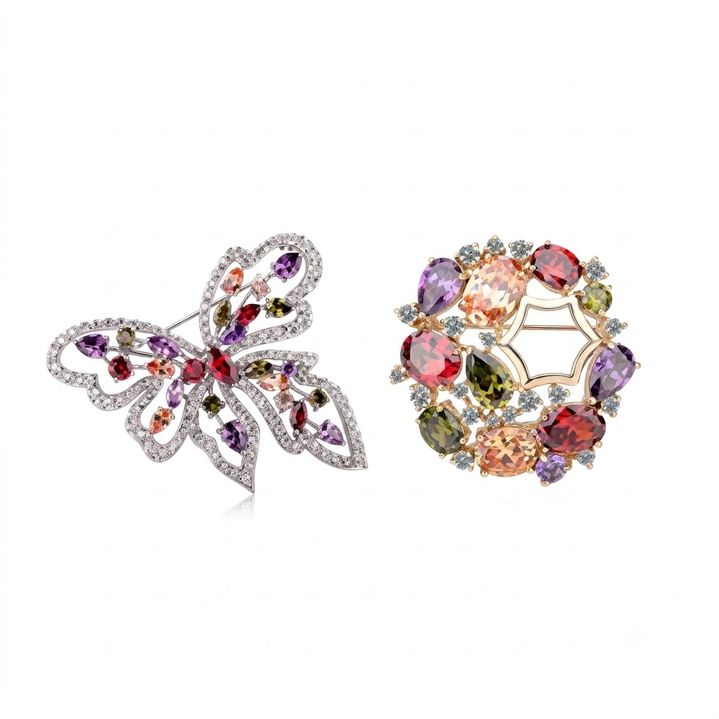 Cubic Zirconia Brooch