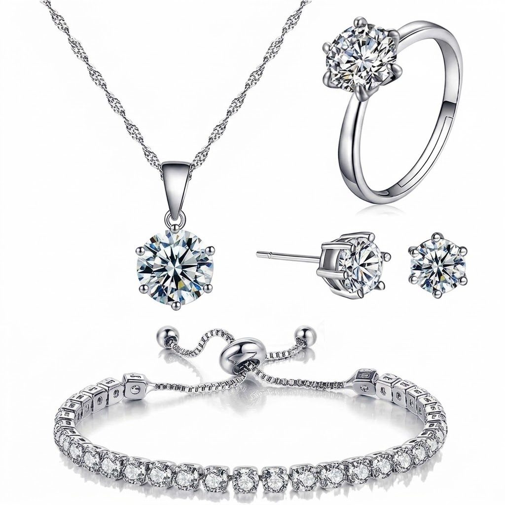 CZ pierre Ensemble de bijoux en argent