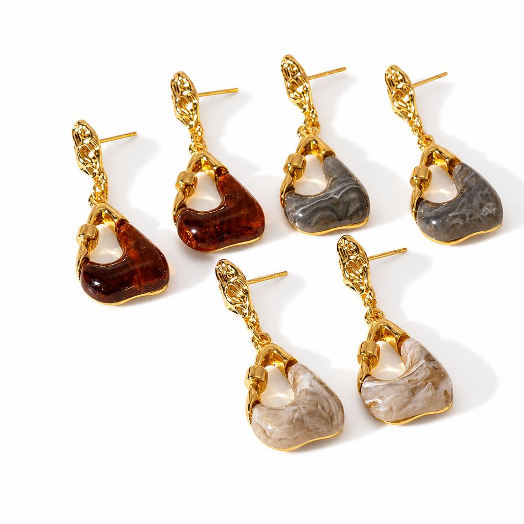 Resin Zinc Alloy Earring