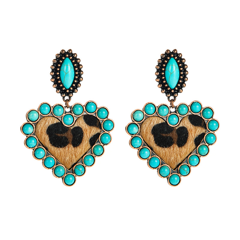 Turquoise Zinc Alloy Earring