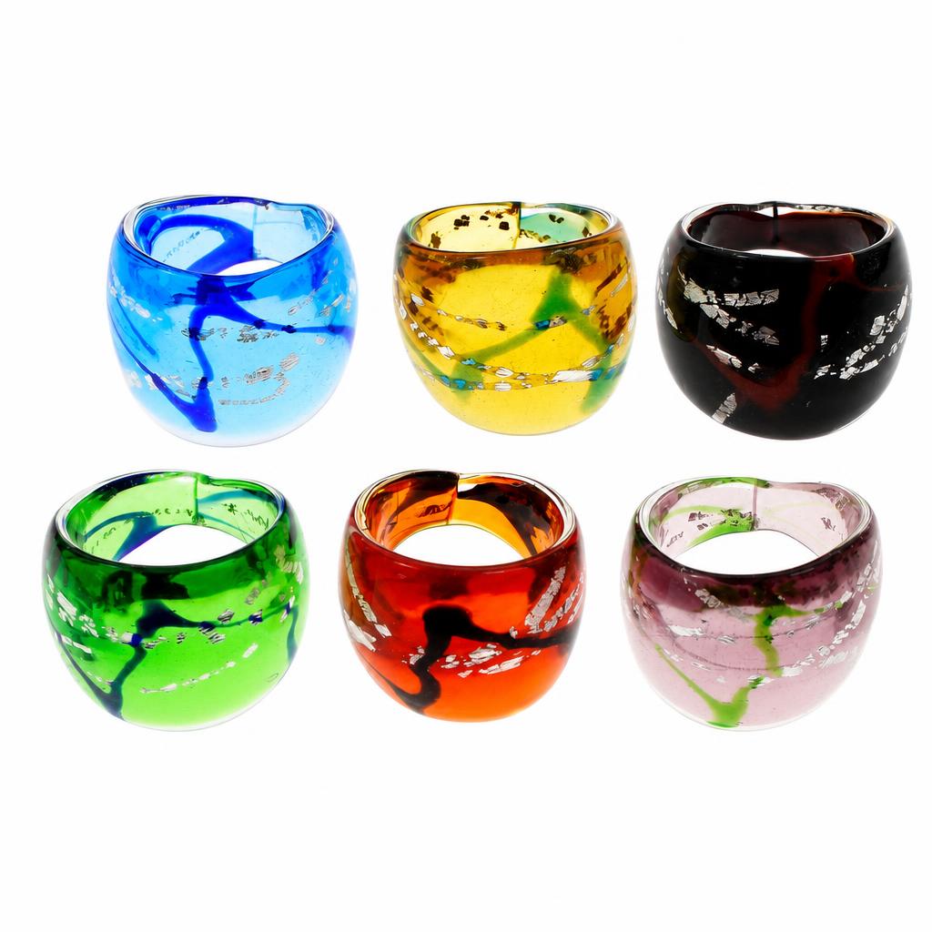 Argent anneau de verre