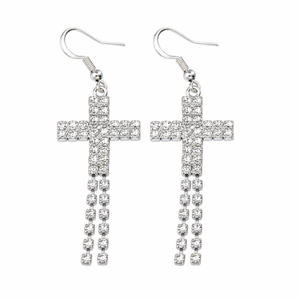 Rhinestone Cup Chain Drop Earrings