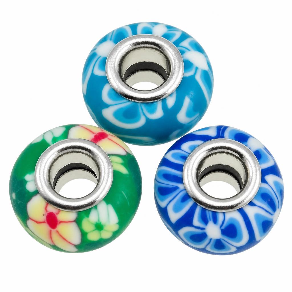Brass Core European Porcelain Beads