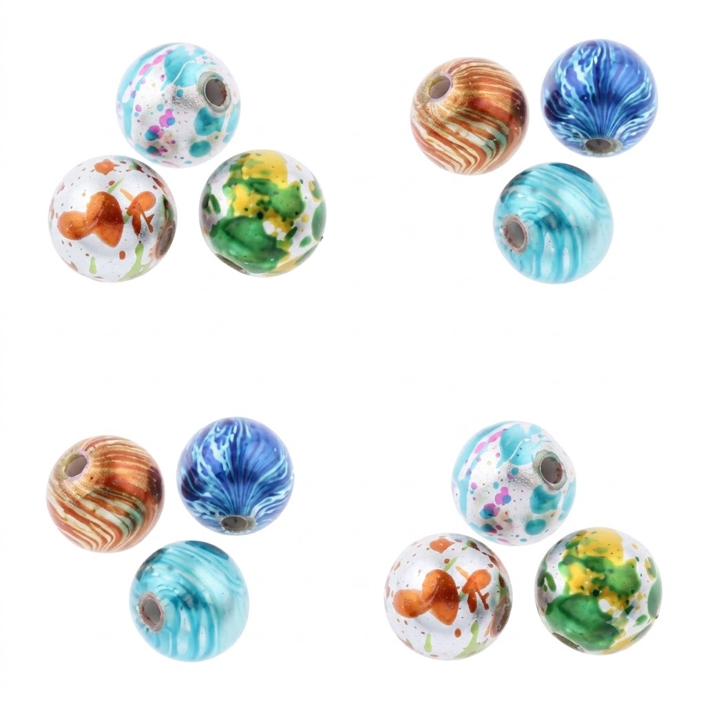 Painted Acrylic Beads