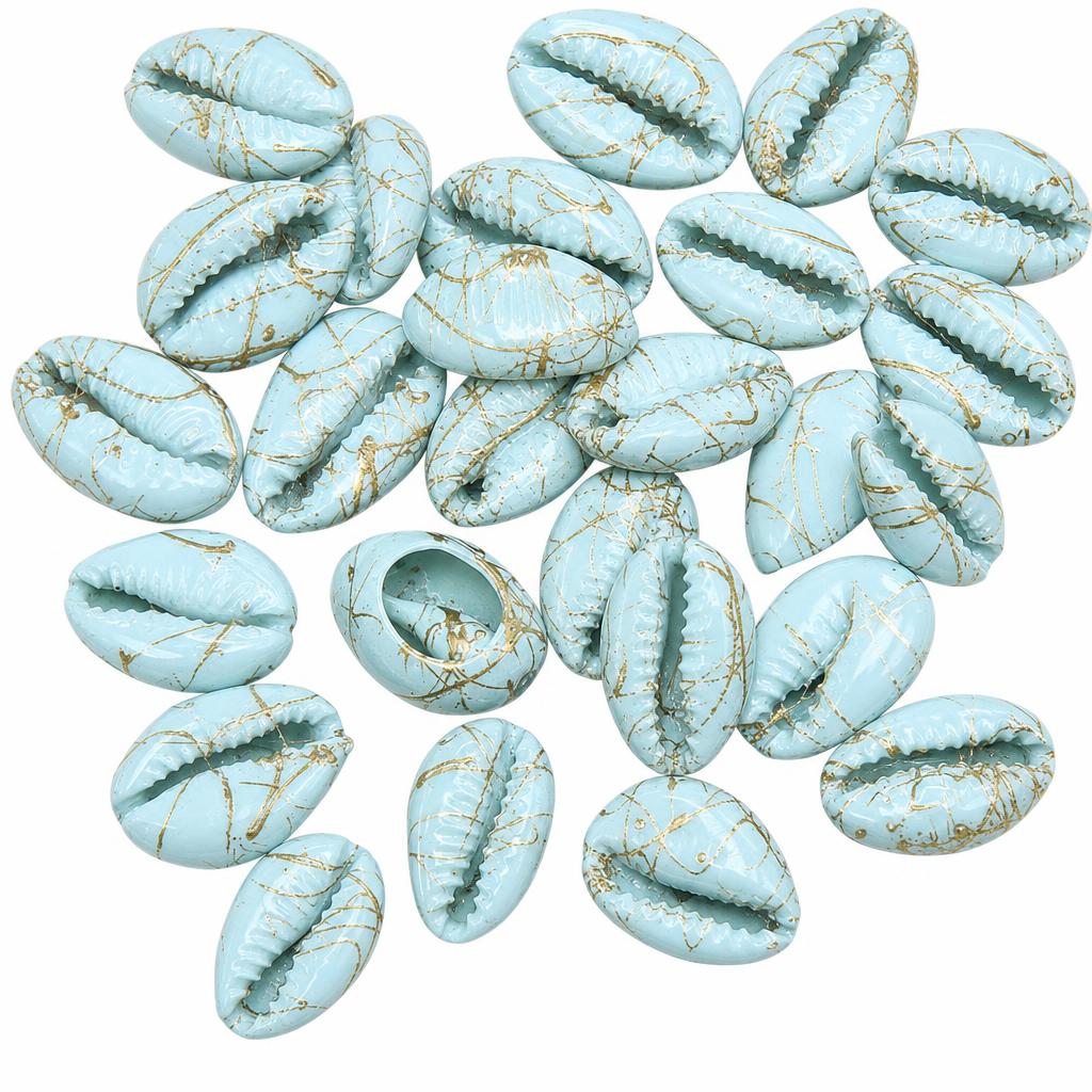 Painted Shell Beads