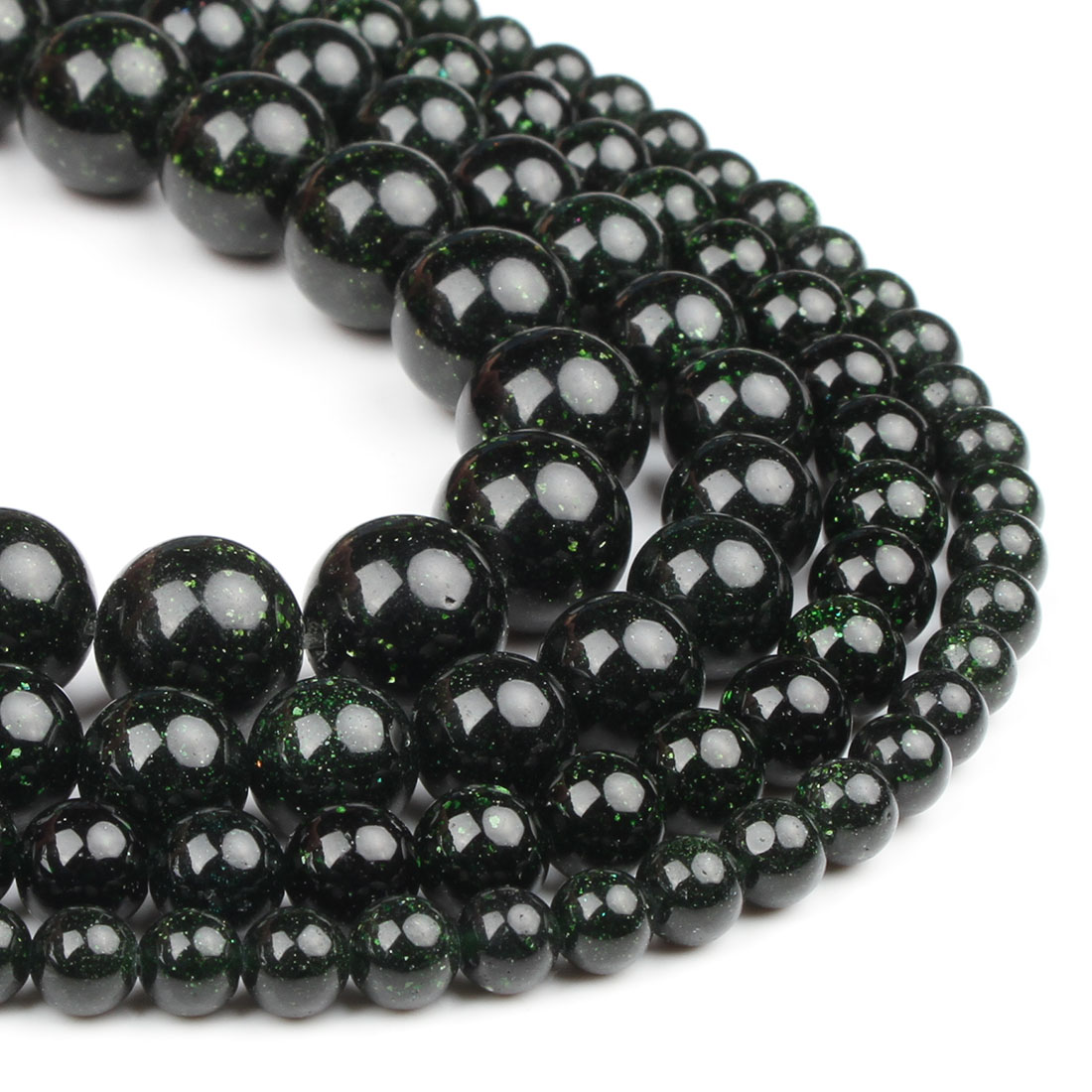 Green Goldstone Beads
