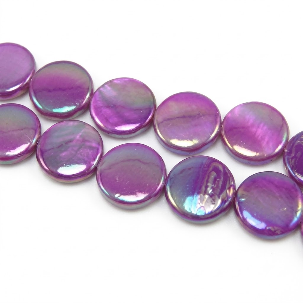 Colorful Plated Shell Beads